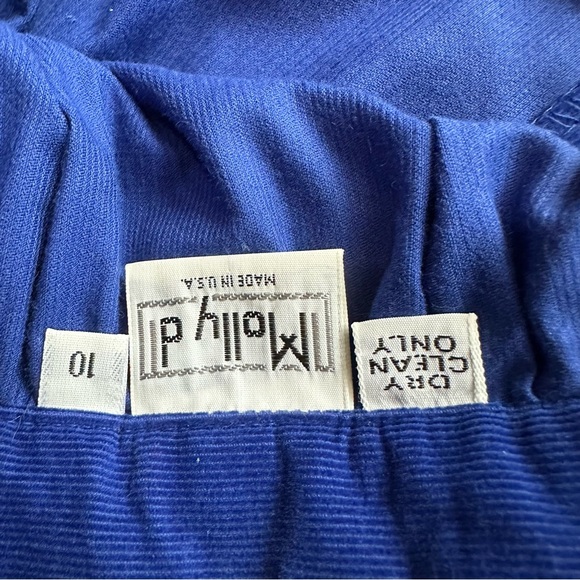 VTG 70s 80s NWT Retro Blue Corduroy 2 Button Midi Maxi Skirt - Picture 5 of 7